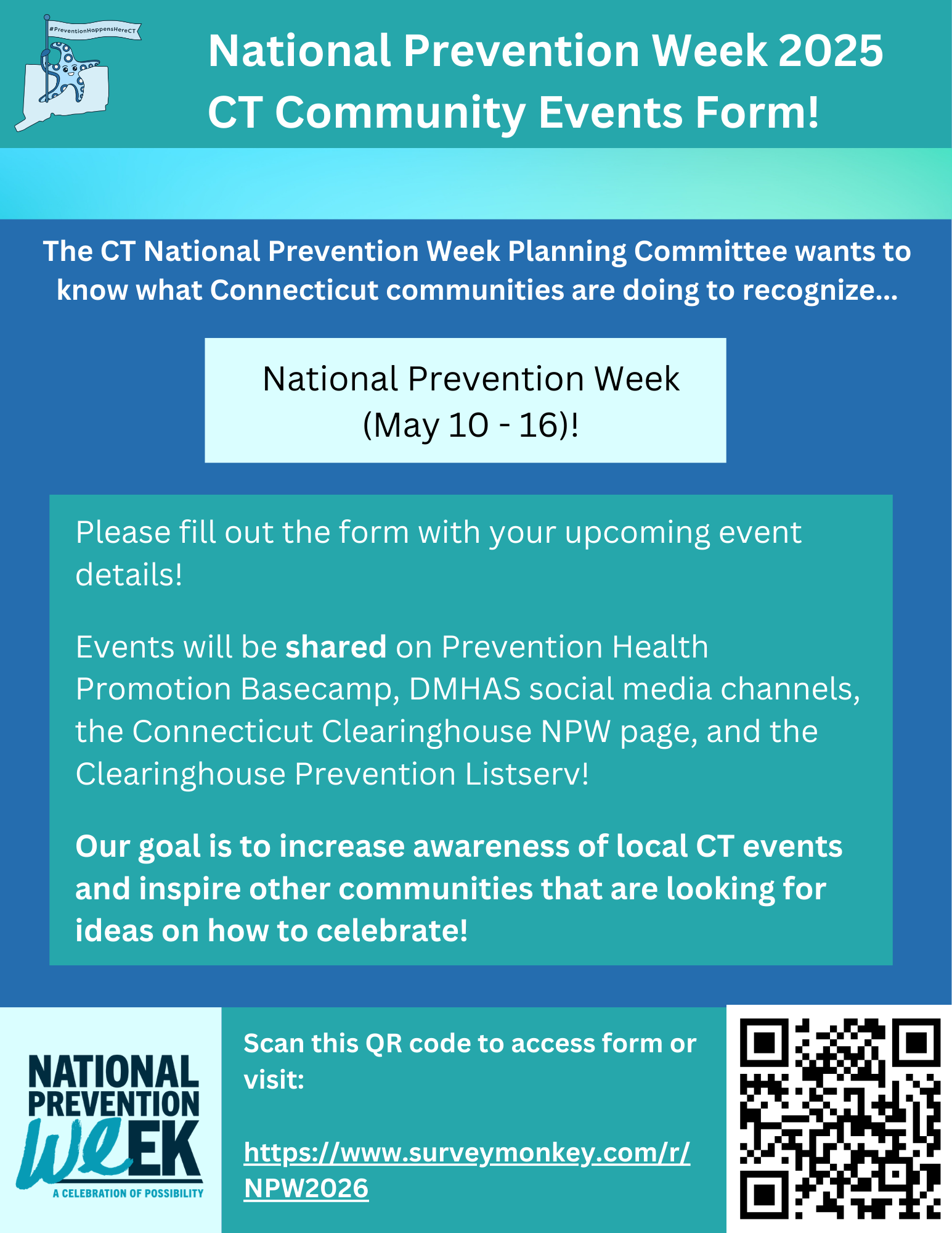 image linking to the 2026 National Prevention Week Community Event Form 