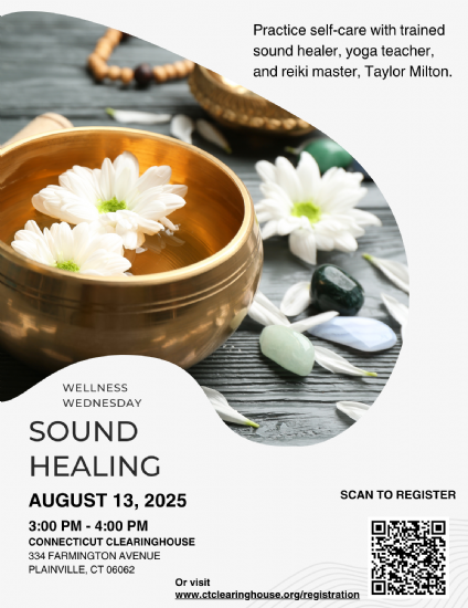 image of singing bowl with QR code for registration