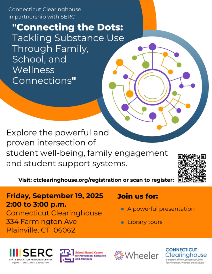 Flyer with link to registration for Connecting the Dots Between Wellness, Family and Education